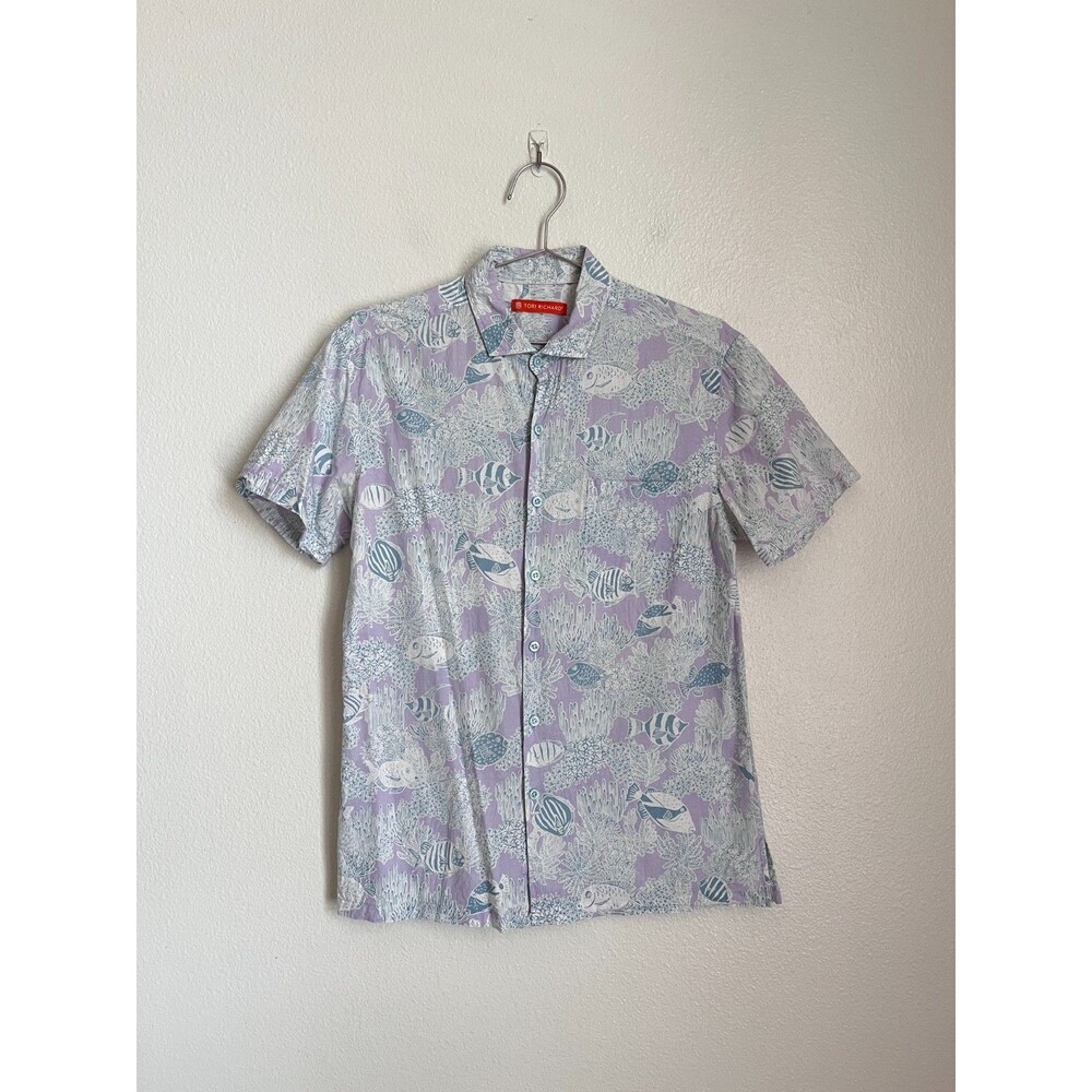 Tori Richard Aquaculture Resort Button Down Shirt in Light Purple Size SMALL
